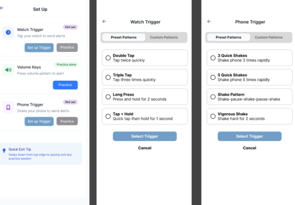 Hi-fi screen showing disguise selection
